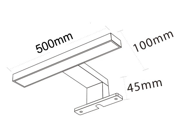 Lampada led grande da specchio spot moderno da bagno applique nero per interno