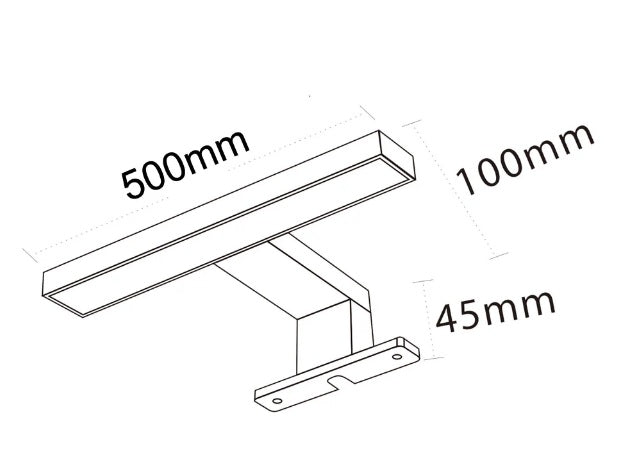 Lampada led grande da specchio spot moderno da bagno applique silver per interno