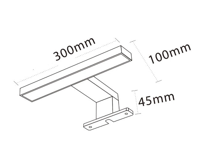 Lampada led da specchio spot moderno da bagno applique nero per interno