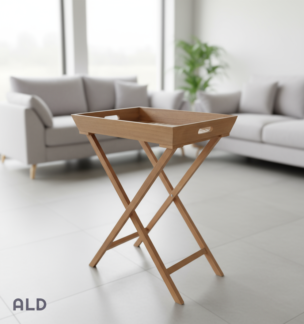 Tavolino pieghevole legno multiuso con vassoio colazione letto divano salvaspazio