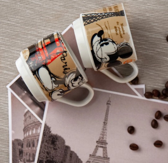 Set tazzine caffè impilabili in ceramica Walt Disney topolino collezione Egan