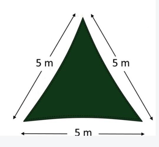 Tenda A Vela Ombreggiante Parasole Verde da Giardino in Poliestere 5MT con Corde