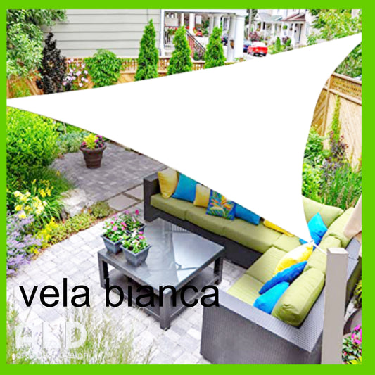 vela telo tenda ombreggiante triangolare 3x3x3 metri bianco parasole da giardino