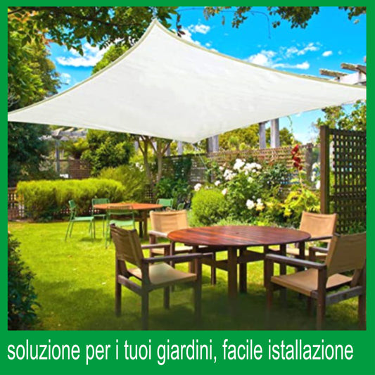 vela telo tenda ombreggiante rettangolare 3x4 metri bianco parasole da giardino