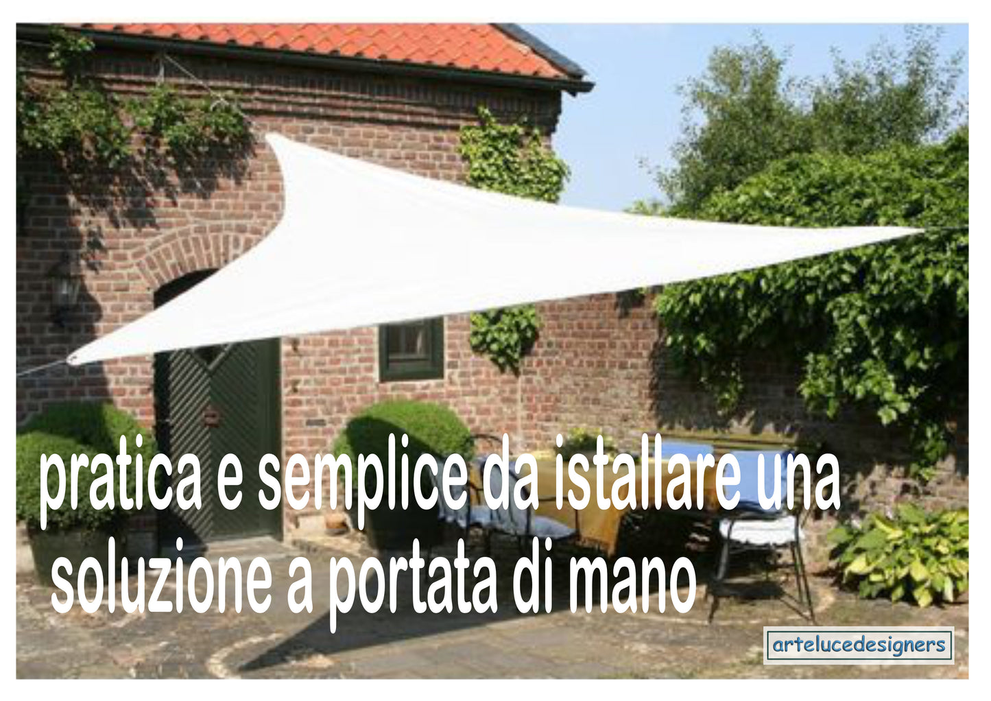 vela telo tenda ombreggiante triangolare 3x3x3 metri bianco parasole da giardino