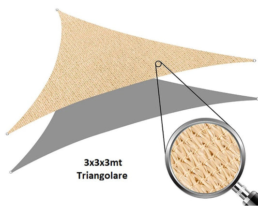 Tenda A Vela Ombreggiante Parasole Traforato Beige da Giardino in Poliestere