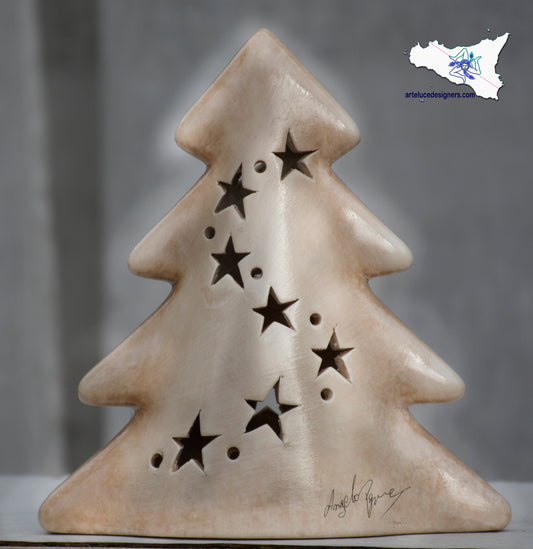 Alberello di Natale porta candela soprammobile natalizio terracotta idea regalo