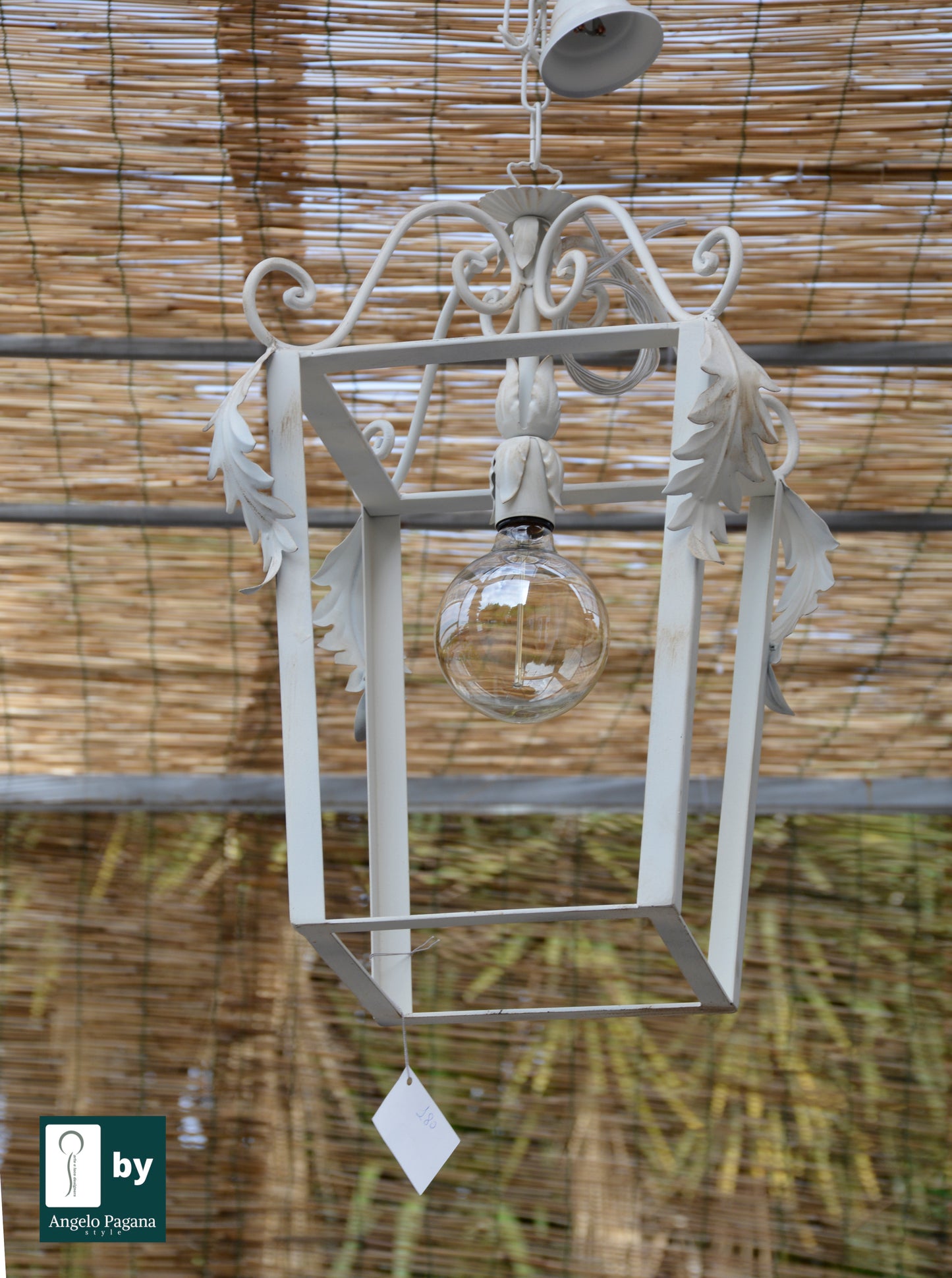 Lampadario a sospensione stile lanterna shabby in metallo idea gazebo 1 luce E27