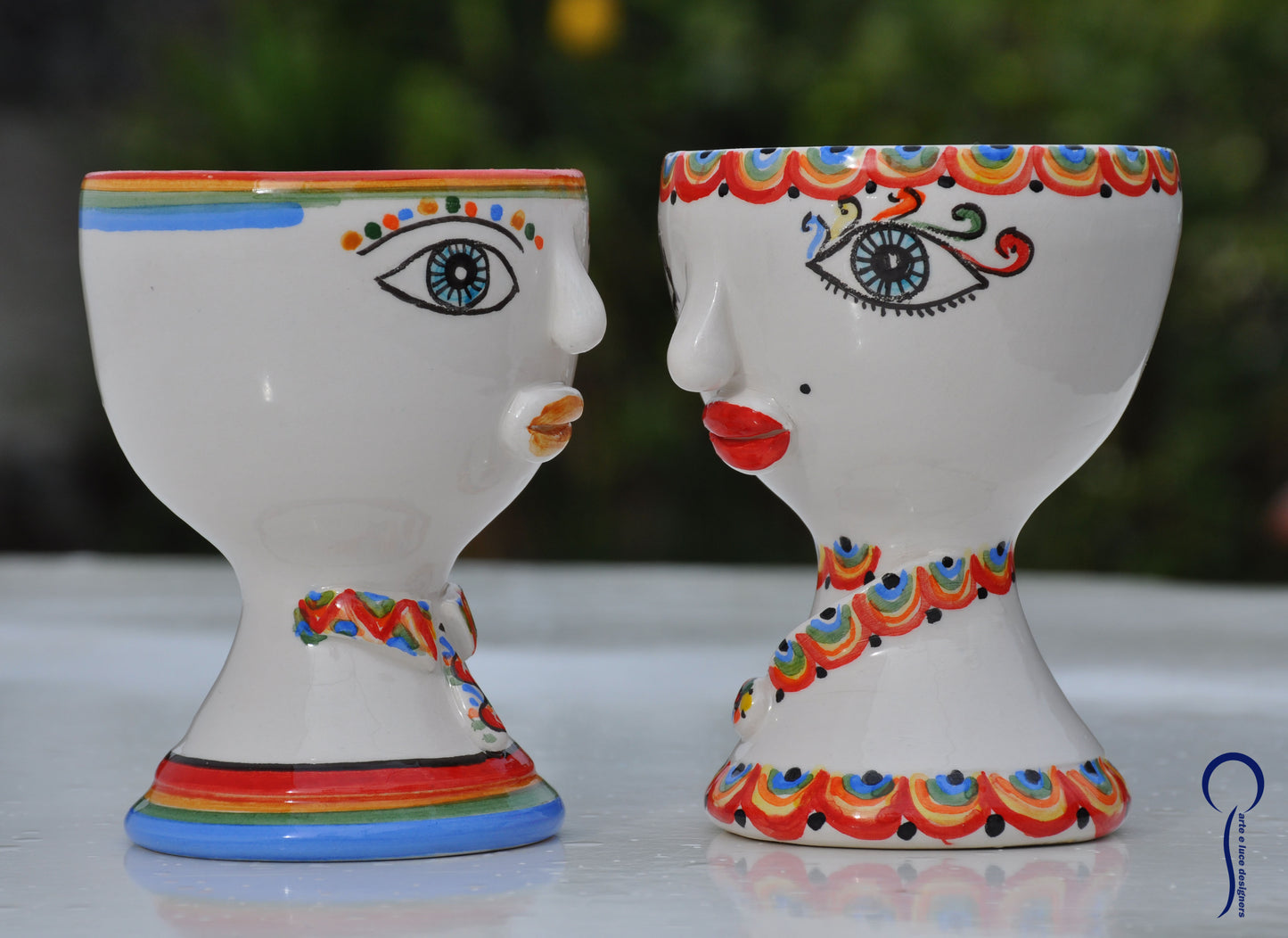 Ceramic Moorish Heads in naive style