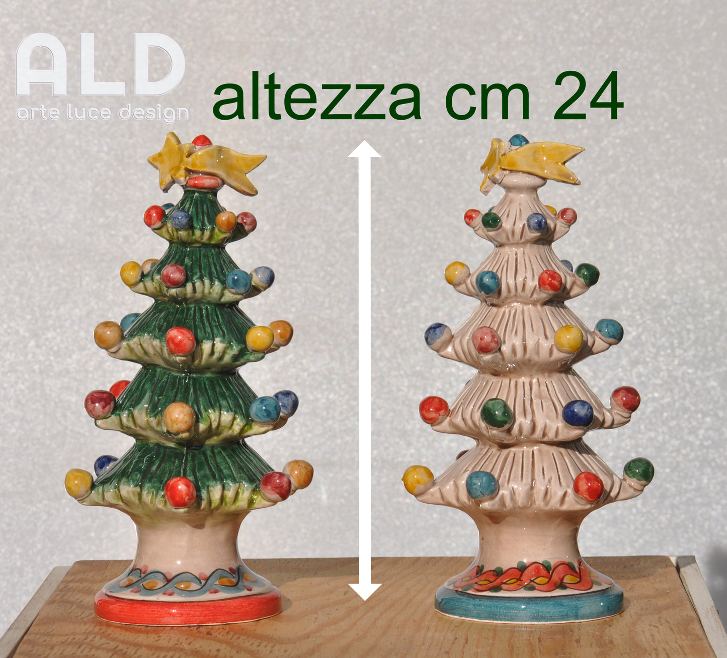 Alberello in ceramica di Caltagirone soprammobile natalizio albero decorazione natale