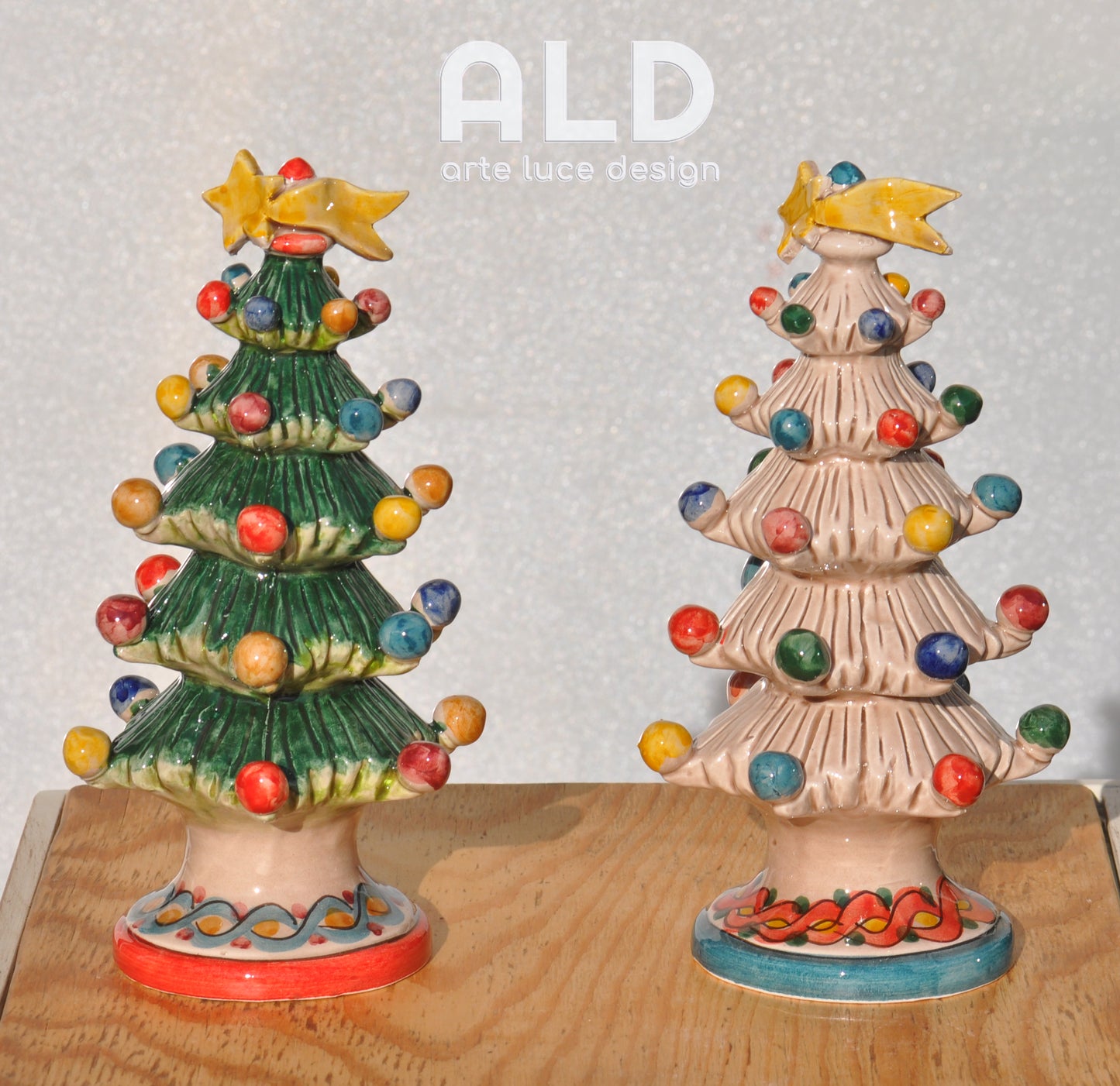 Alberello in ceramica di Caltagirone soprammobile natalizio albero decorazione natale