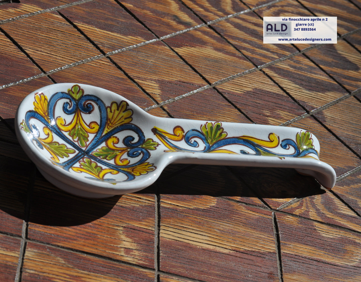 Poggia mestolo ceramica di Caltagirone  porta cucchiaio soprammobile da cucina