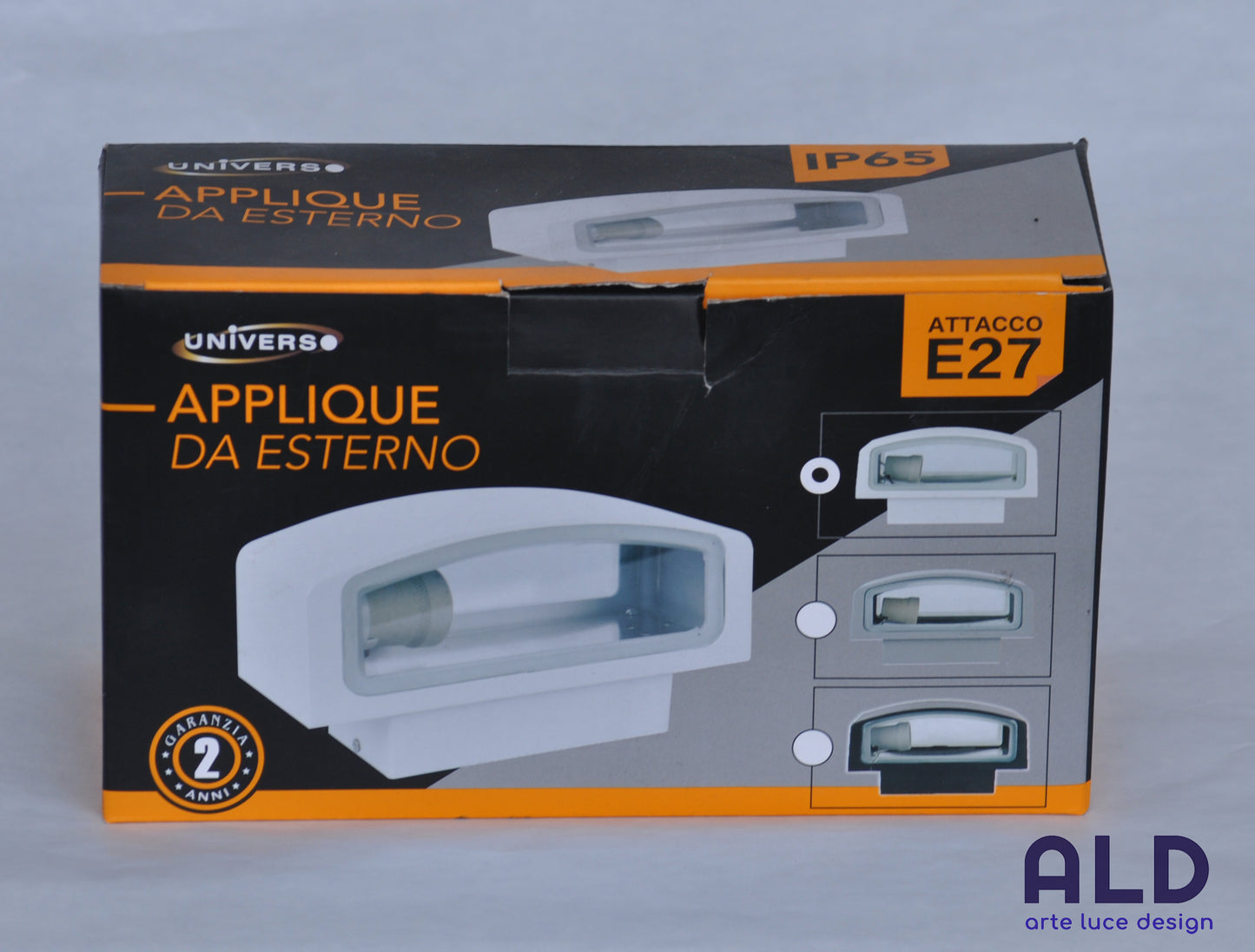 applique da esterno e27 bi emissione ip65 doppia luce illuminazione per parete bianco