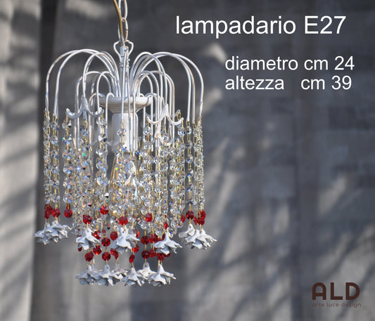 lampadario sospensione shabby chic da ingresso provenzale bagno cameretta e27 a