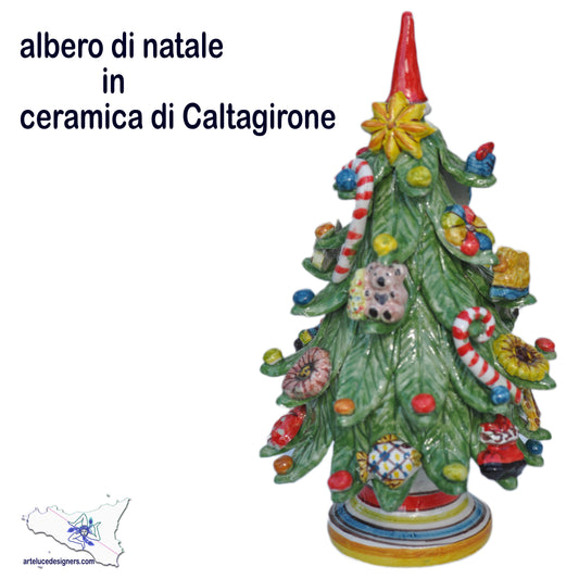Albero di natale in ceramica Caltagirone decorazione natalizia soprammobile