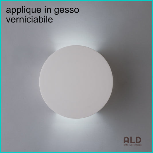 Applique moderno in gesso diffusore verniciabile illuminatore da parete