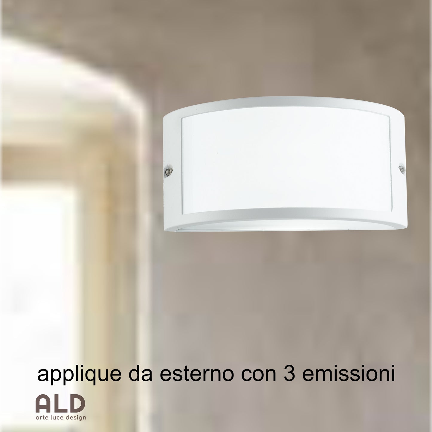 Applique per esterno in alluminio diffusore moderno da parete illuminatore IP54.