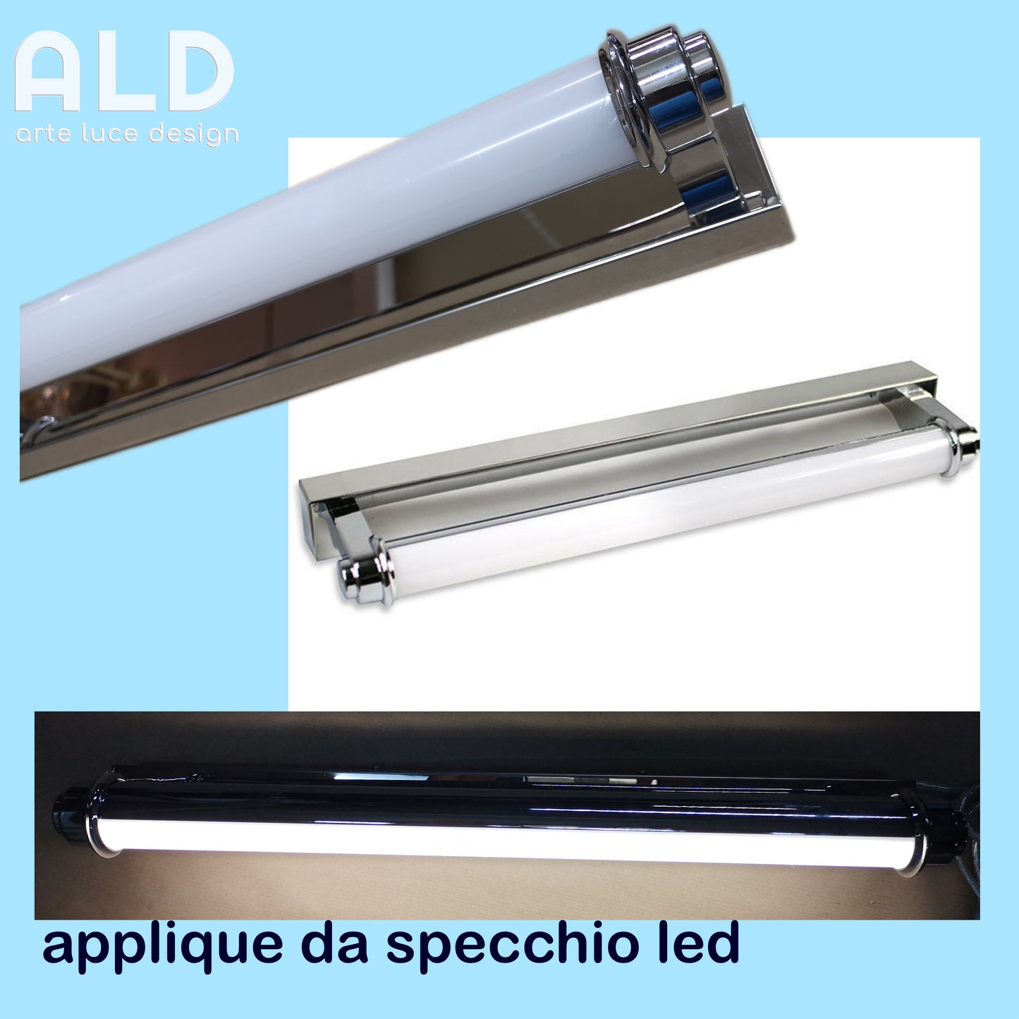 applique specchio da bagno lampada luce led parete illuminazione moderno regolabile 7w