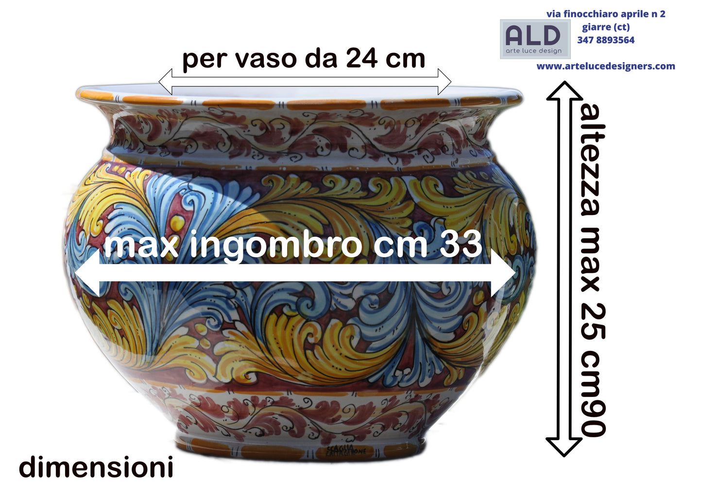 vaso caspo cache pot cachepot in ceramica di caltagirone copri vaso