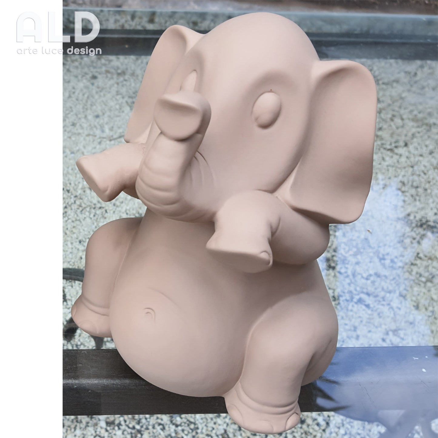 Soprammobile in terracotta statuina elefante artigianale animali d' arredamento