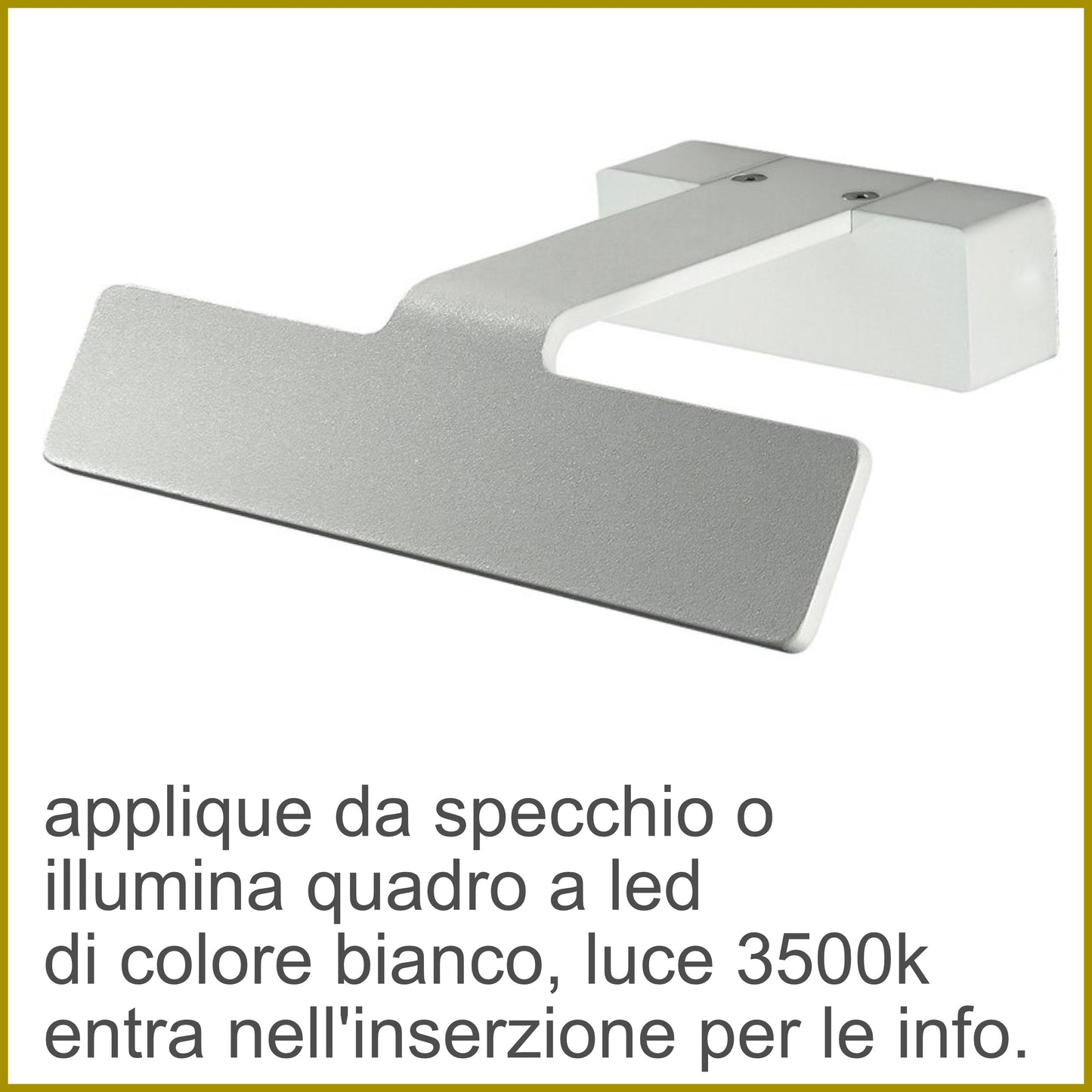 applique parete a led per illuminare specchio o illumina quadro muro da interno