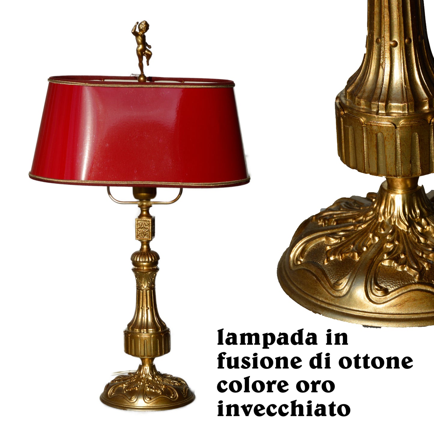 Lampada da tavolo in ottone color bronzo lampada da lettura, per