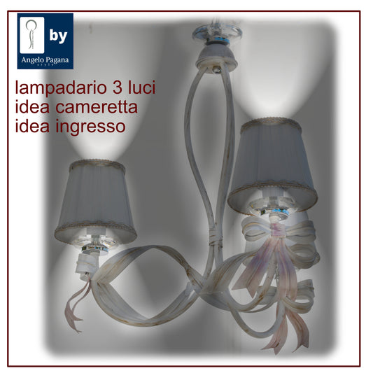 lampadario per cameretta in stile shabby chic