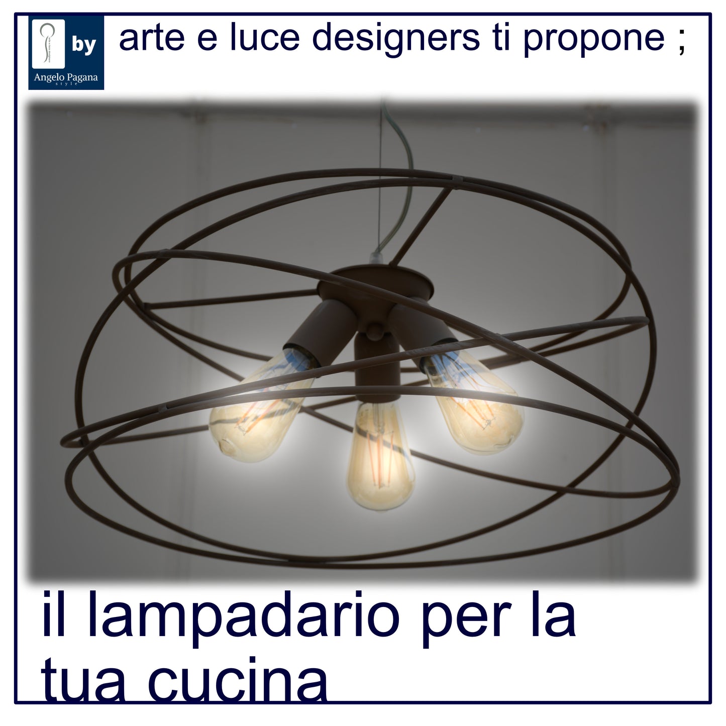 Lampadario moderno stile industrial industriale paralume traforato 3 luci E27