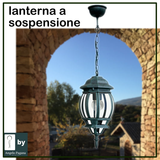 Lanterna a sospensione da tetto illuminazione esterno giardino gazebo 1 luce E27