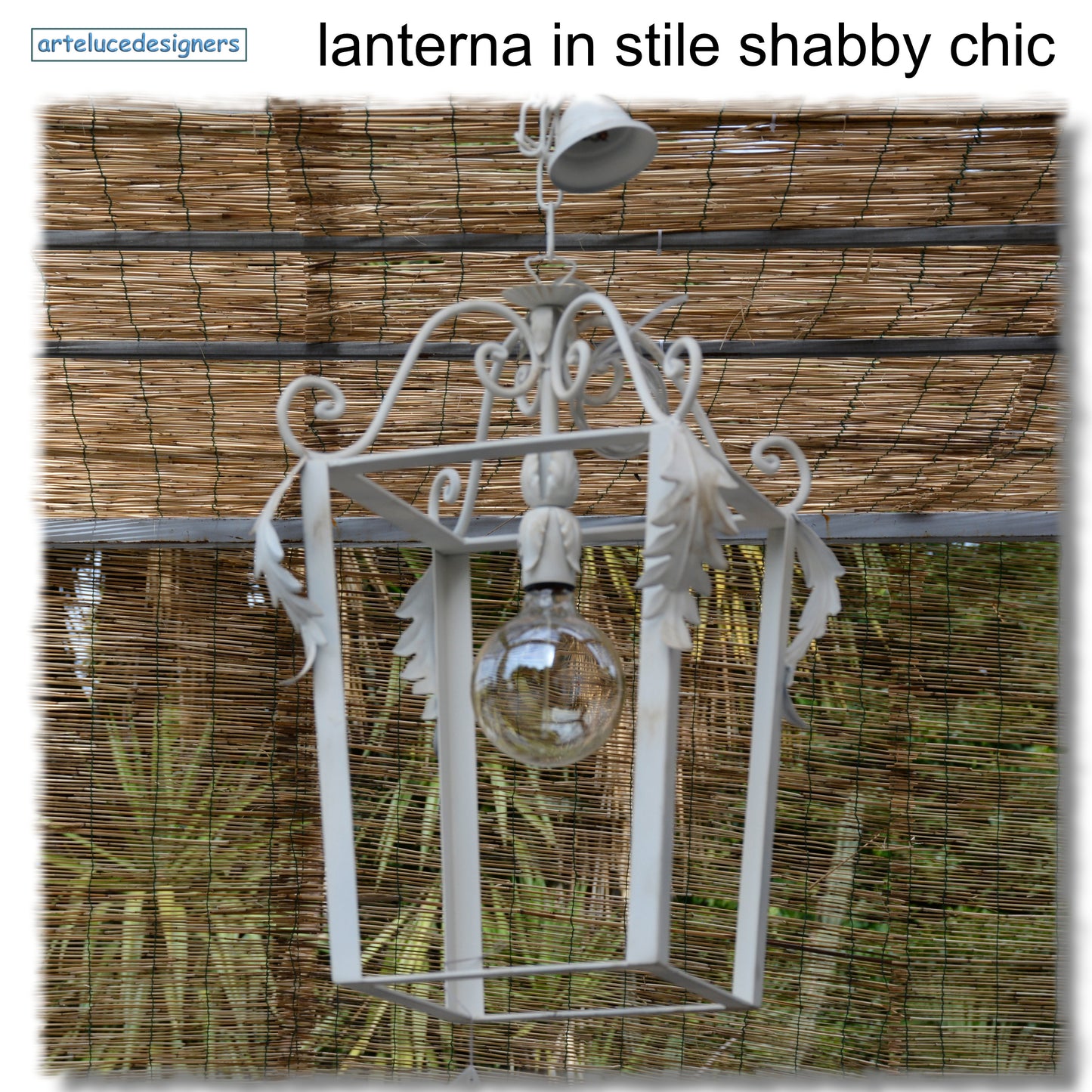 Lampadario a sospensione stile lanterna shabby in metallo idea gazebo 1 luce E27