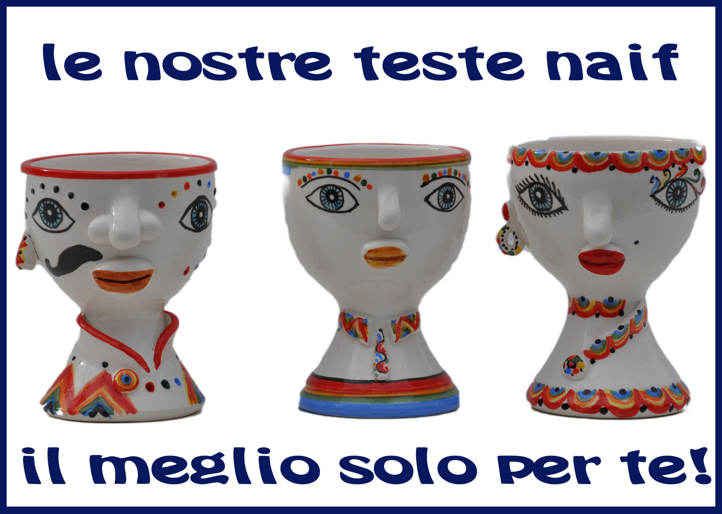 Ceramic Moorish Heads in naive style