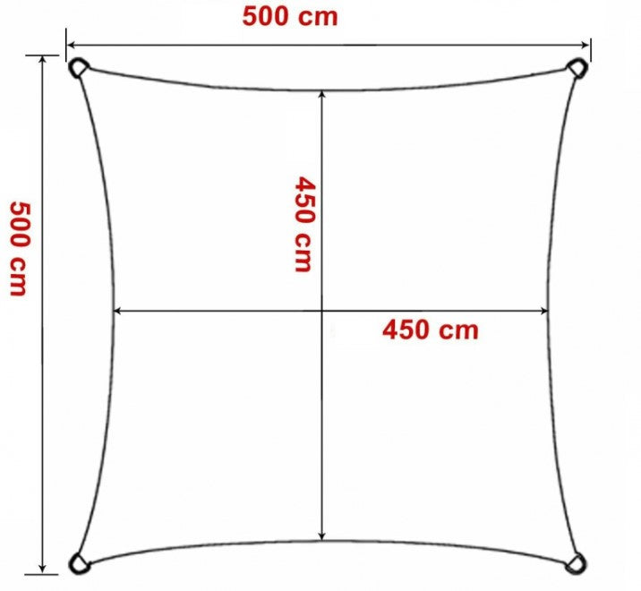 Vela Quadrata 5x5 Bianca con Anelli Telo Ombreggiante da Giardino Tenda  Parasole