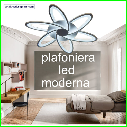 plafoniera led da soffitto moderna a fiore