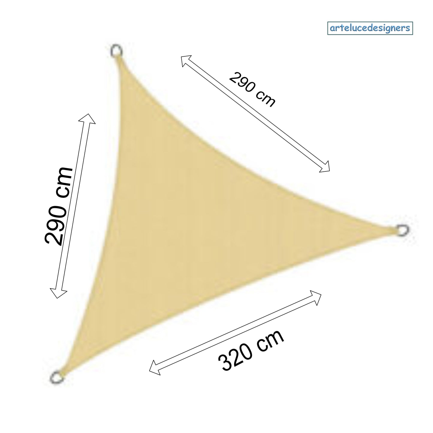 tenda parasole vela triangolare beige ombreggiante da esterno telo impermeabile