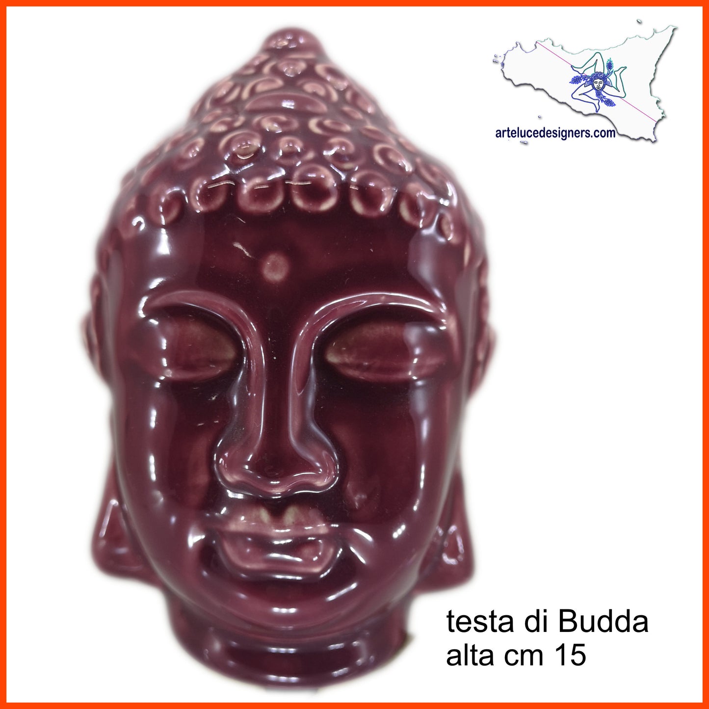 testa di Buddha budda ceramica decorazione per la casa soprammobile orientale